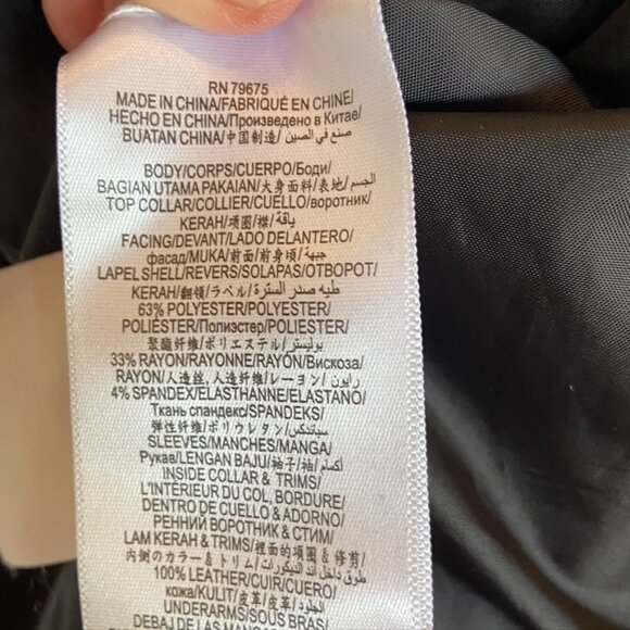 Vintage BCBG Black Leather Women's Moto Jacket Sz L - Picture 10 of 15